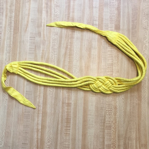 Vintage Yellow Knot Waist Belt - Picture 2 of 8